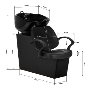 Hairdressing wash unit Hair System Borneo black (155302)