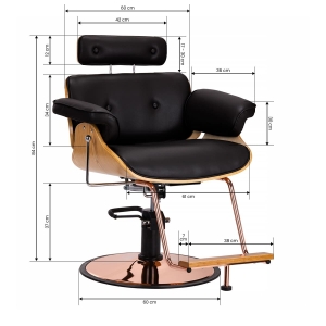 Gabbiano barber chair florence with an adjustable black headrest (133139)