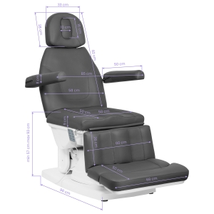 Kate electric podiatry chair, 4 actuators, gray (137752)