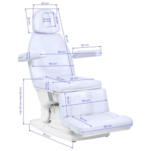 Kate electric podiatry chair, 4 actuators, cool white
