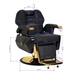 Hair System New York barber chair black gold (154472)