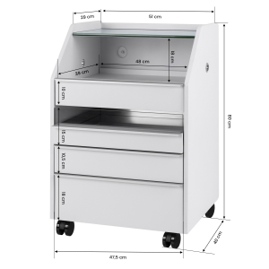 The 984 podiatry assistant storage trolley unit white (155356)
