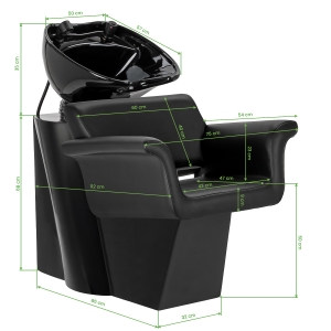 Hairdressing wash unit Gabbiano Lucca black  (154155)