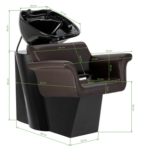 Hairdressing wash unit Gabbiano Lucca brown (154157)