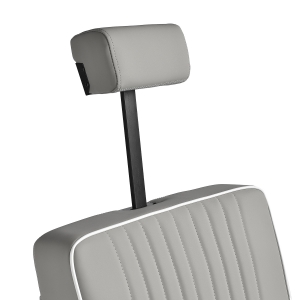 Gabbiano Levi barber chair with black frame gray with stitching at the back (155574)