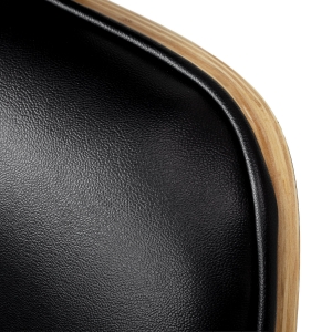 Hairdressing chair Gabbiano Florencja in black and walnut with a black base (155651)