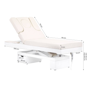 Spa cosmetic couch azzurro 815b in shiny white (113116)