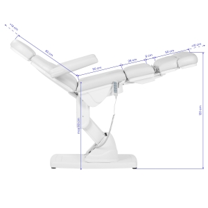 Kate electric podiatry chair, 4 actuators, white (132856)