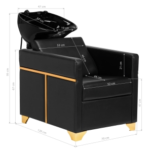 Hairdressing wash unit Toledo black (148045)