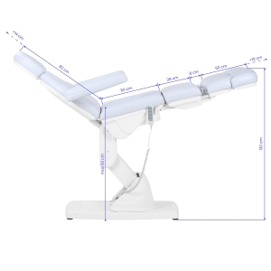 Kate electric podiatry chair, 4 actuators, cool white