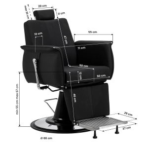 Gabbiano Athena barber chair black (155289)