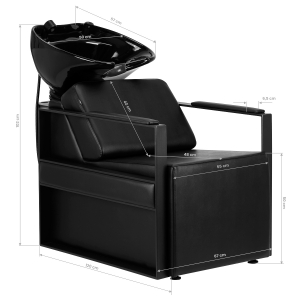 Hairdressing Wash Unit Modena Black (148056)