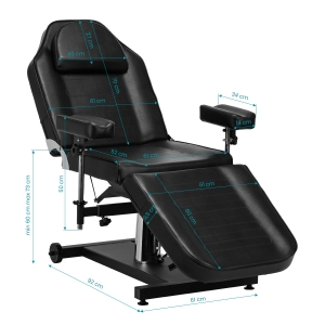 PRO INK 322F hydraulic tattoo chair black (150966)