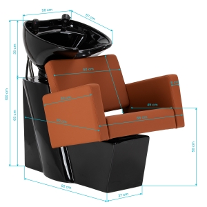 Gabbiano Vitoria brown hairdressing wash unit (154203)