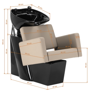 Gabbiano Vitoria hairdressing wash unit grey-beige (154204)