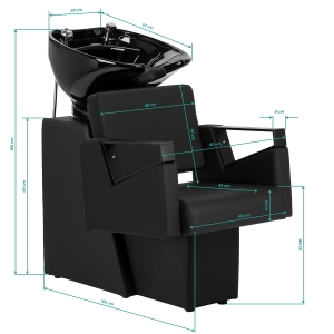 Hair salon wash unit Hair System Duplex Noir (154334)