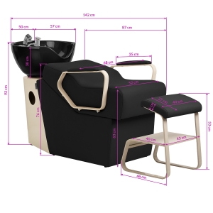 Hairdressing wash unit Omega Marina black (154528)