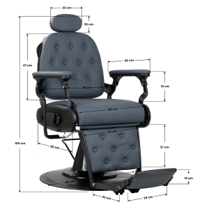 Gabbiano barber chair Francesco Black graphite (153412)