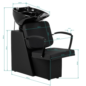 Hairdressing wash unit Hair System Edge Noir  (154338)