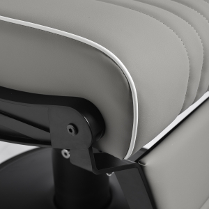 Gabbiano Levi barber chair with black frame gray with stitching at the back (155574)