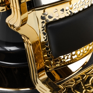 Barber chair Gabbiano Niccolo black with gold base (155917)