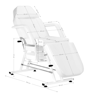 ACTIVESHOP SILLON COSMETIC CHAIR WITH CUVETTES WHITE
