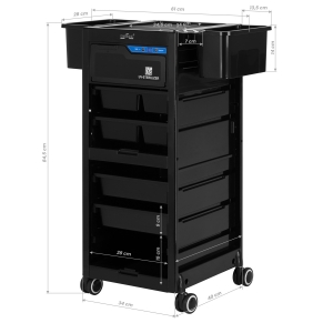 Gabbiano hairdresser's helper with UV sterilizer 68UV black (147025)