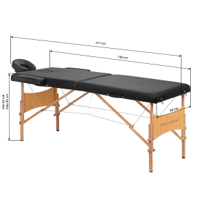 BALANCE wooden folding massage table 2 segment black (155273)