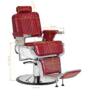 Barber chair Gabbiano Royal X red (155725)