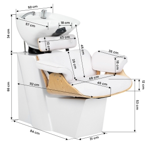 Hairdressing wash unit Gabbiano Florencja white (155655)