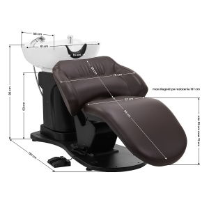 Gabbiano electric hairdressing wash unit TRYCHO brown (148179)