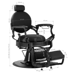 Barber chair Gabbiano Niccolo Black buttonless (153414)