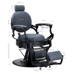 Barber chair Gabbiano Niccolo graphite buttonless (153416)