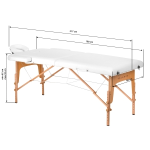 BALANCE wooden folding massage table 2 segment white (155272)