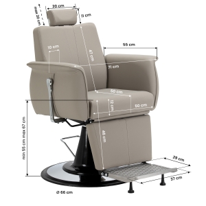 Gabbiano Athena barber chair grey (155288)