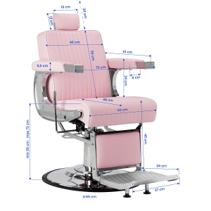 Gabbiano Visionerio barber chair pink chrome frame (155269)