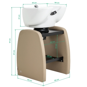 Hairdressing wash unit Omega Aqualina beige (154494)