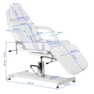 Hydraulic cosmetic chair Sillon 210 with cradle white (155704)