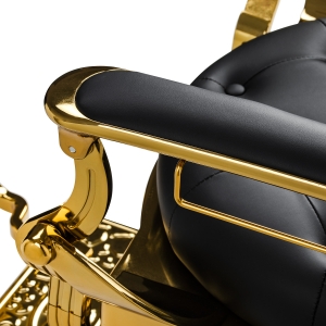 Barber chair Gabbiano Niccolo black with gold base (155917)