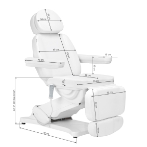 Electric cosmetic chair SILLON CLASSIC 3 motors with heating second edition white (152218)