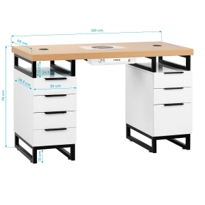 Cosmetic desk MOMO L02 with dust absorber (151029)