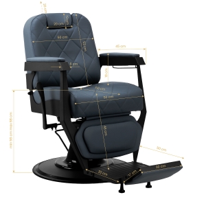 Gabbiano barber chair Bruno with black frame Graphite (153406)