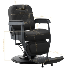 Gabbiano barber chair Bruno with graphite frame Black (153410)