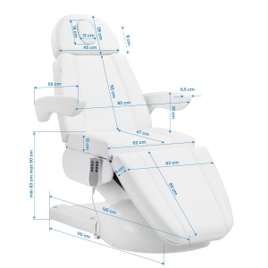 Azzurro Lux 4m white cosmetic chair with cradle (154878)