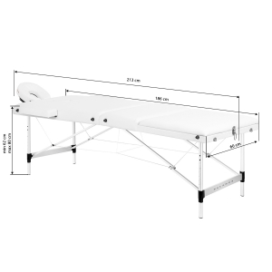 BALANCE aluminium folding massage table 3 segment white (155274)