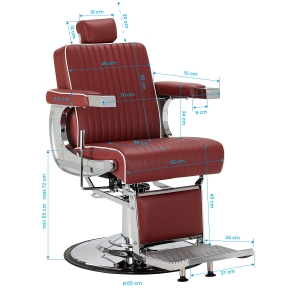 Gabbiano Visionerio barber chair red chrome frame (155244)