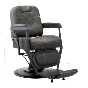 Gabbiano barber chair Bruno graphite with a grey base (155762)