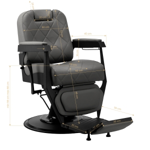 Gabbiano barber chair Bruno graphite with a black base (155763)