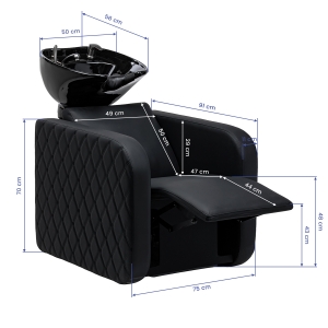 Electric hairdressing wash unit with massage function Gabbiano Sylvia Plus black (155835)