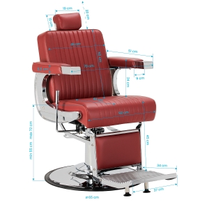 Gabbiano Visionerio+ barber chair red chrome frame (156097)